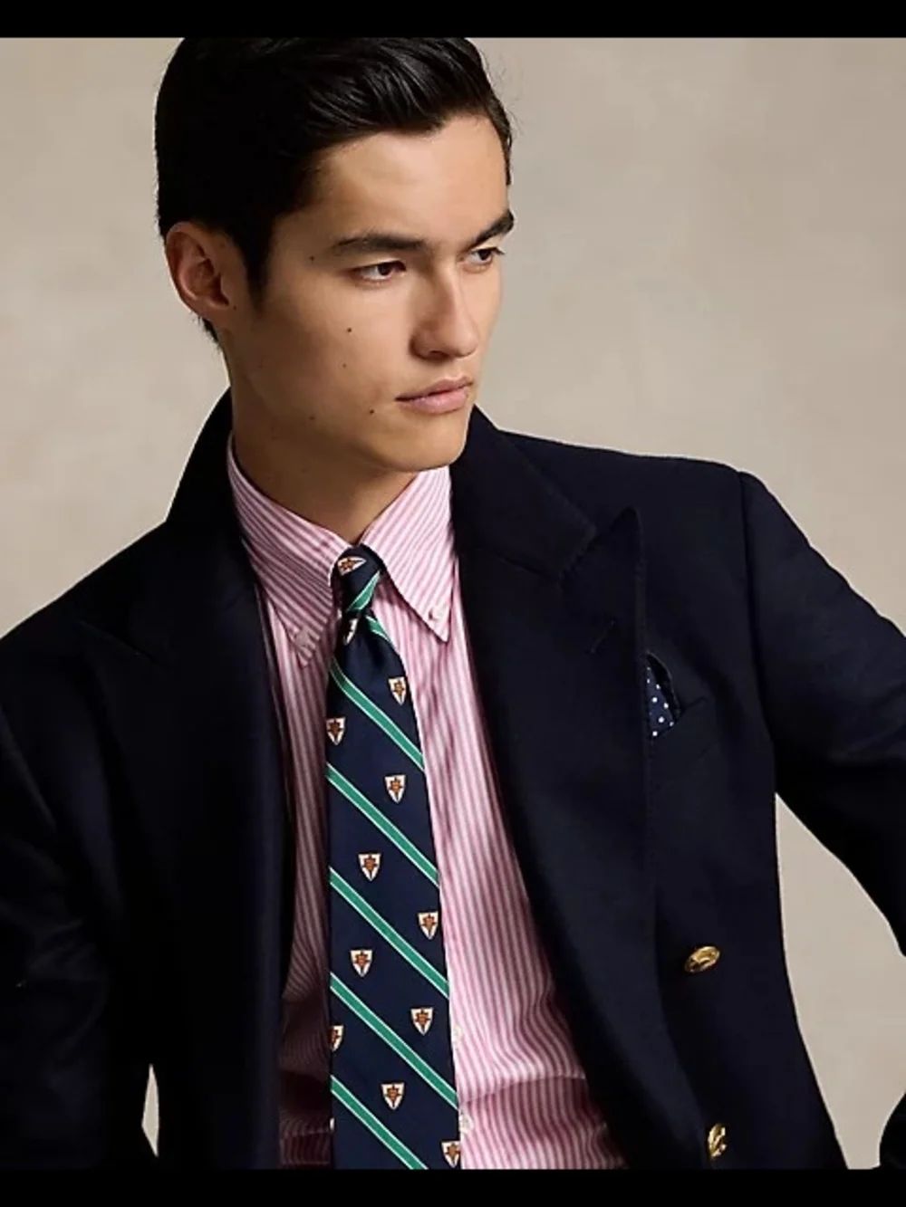 Polo by Ralph Lauren Pink & White Striped Oxford Unisex Shirt.